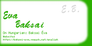eva baksai business card